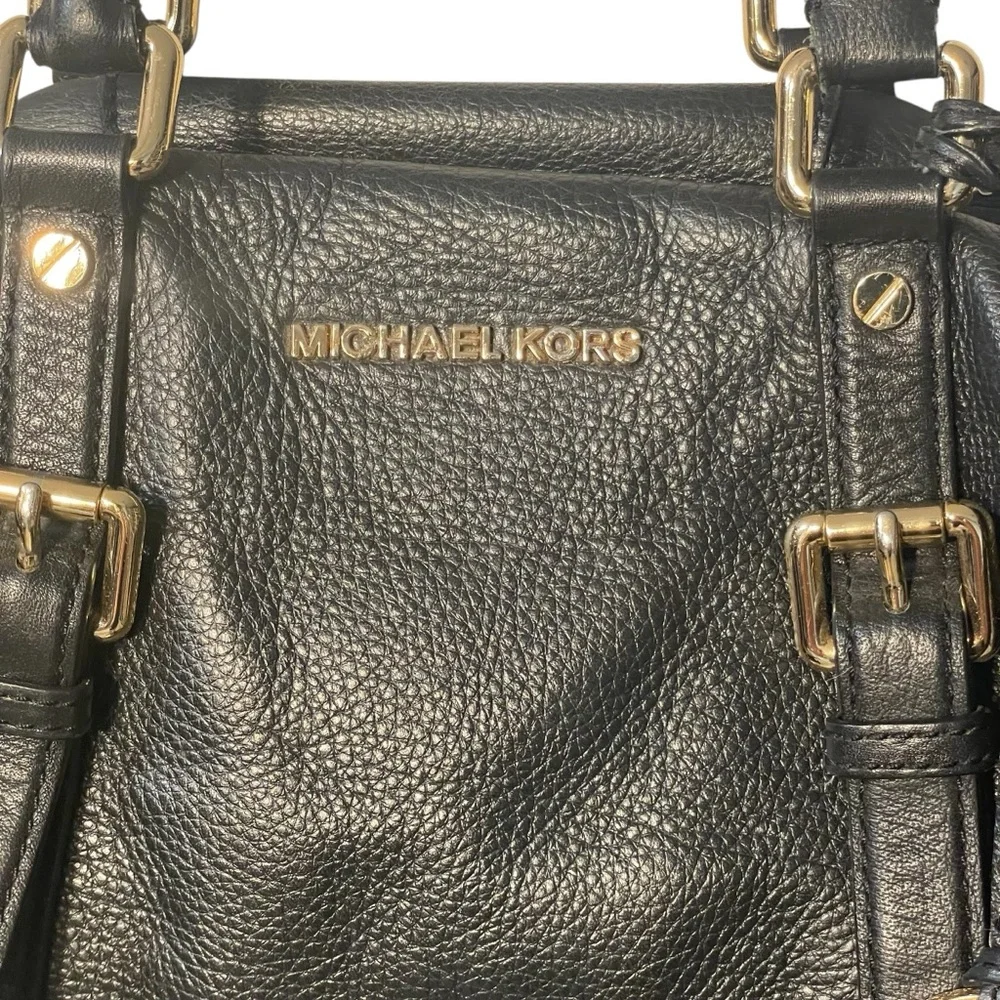 Michael Kors Bedford Legacy Black Leather Satchel Bag
